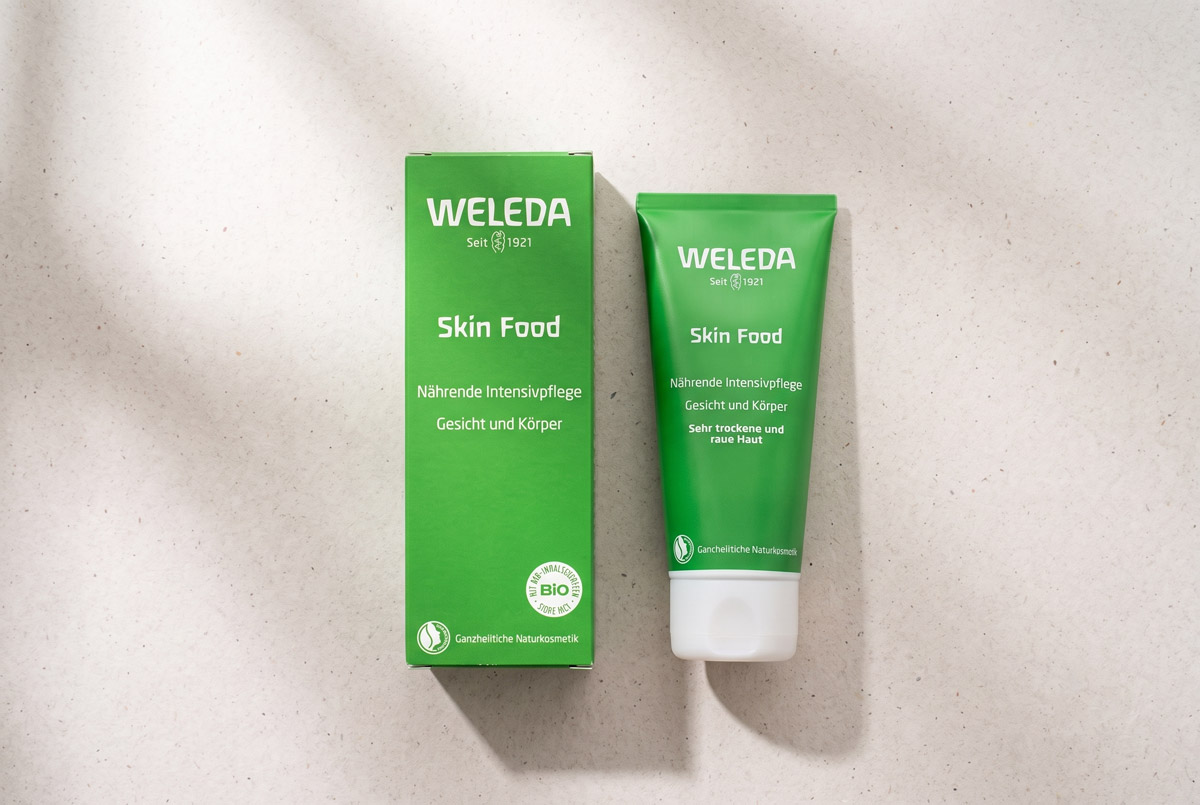 Weleda Skin Food Creme – Tube und grüne Verpackung